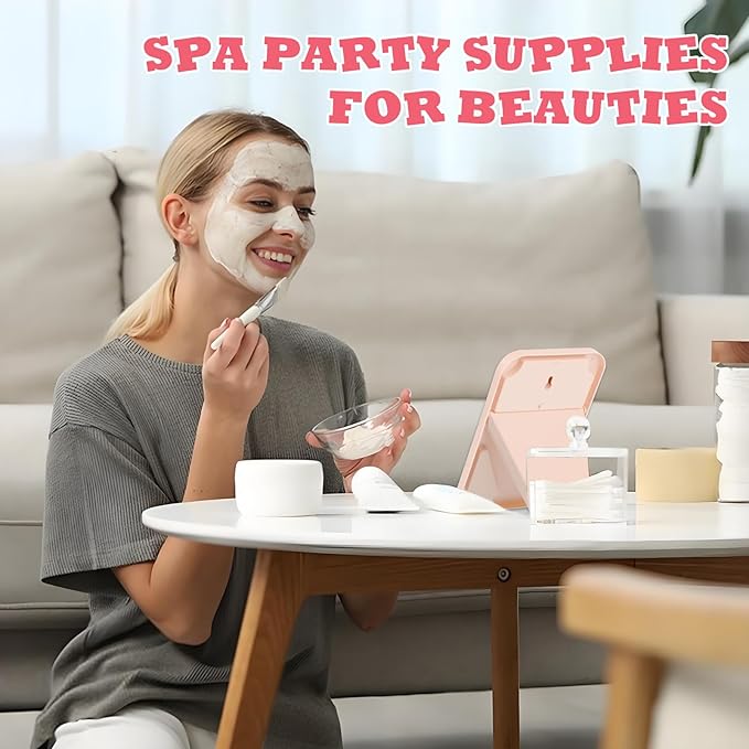 Rainmae 12 Pcs Spa Party Mirrors Spa Party Supplies for Girls, Pink Sleepover Accessory Favors Makeup Mirror for Sleepover Slumber Birthday Favors Gift