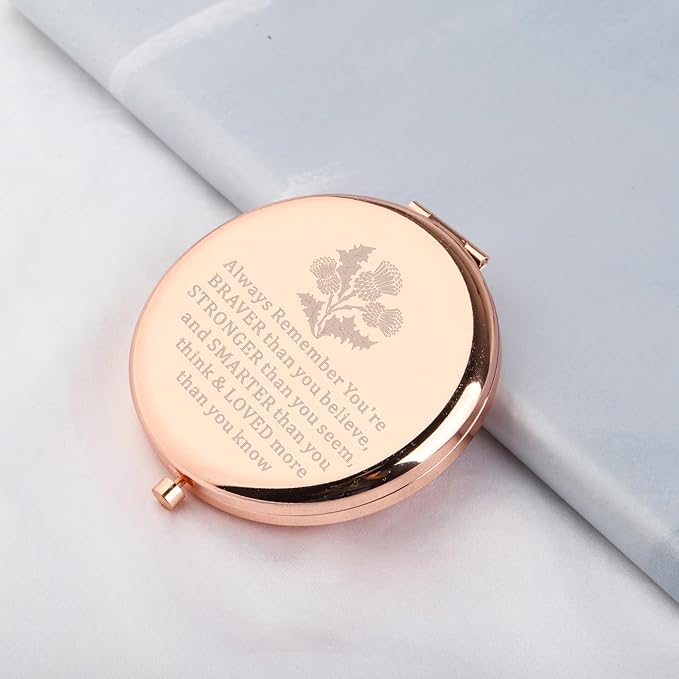 WSNANG Scottish Thistle Gifts Makeup Mirror Thistle Flower Gifts Scottish Blessing Gifts for Women Scottish Thistle Lover Gift (Thistle Mirror-rg)