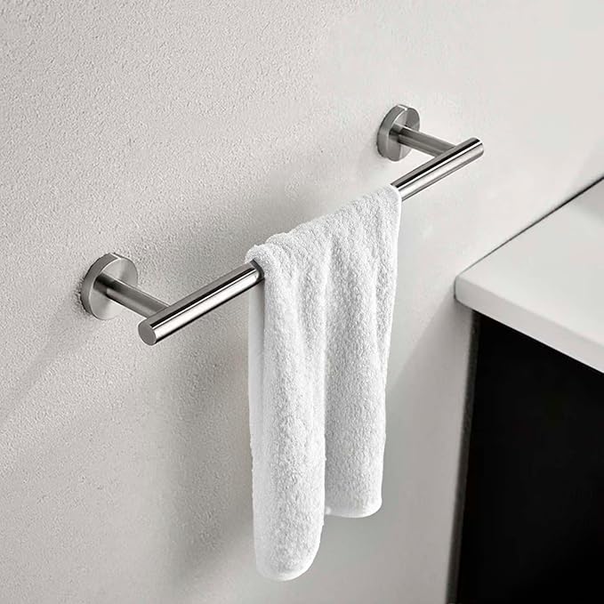 Modket 9 Inches Brushed Nickel Towel Bar Bathroom Hardware 304 Stainless Steel Wall Mounted Kitchen Towel Holder Cloths Hanger