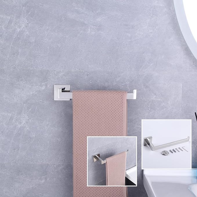 GERZWY Polished Stainless Steel Towel Ring Bathroom Hand Towel Holder for Bath Kitchen Garage Heavy Duty Wall Mounted FG1606-JG