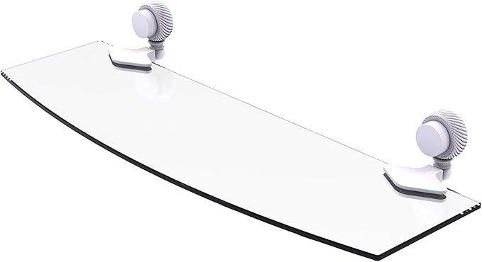 Allied Brass 433T/18 Venus Collection 18 Inch Twist Accents Glass Shelf, Matte White