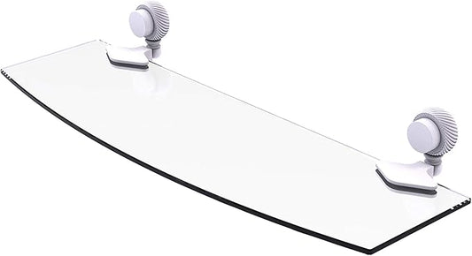 Allied Brass 433T/18 Venus Collection 18 Inch Twist Accents Glass Shelf, Matte White