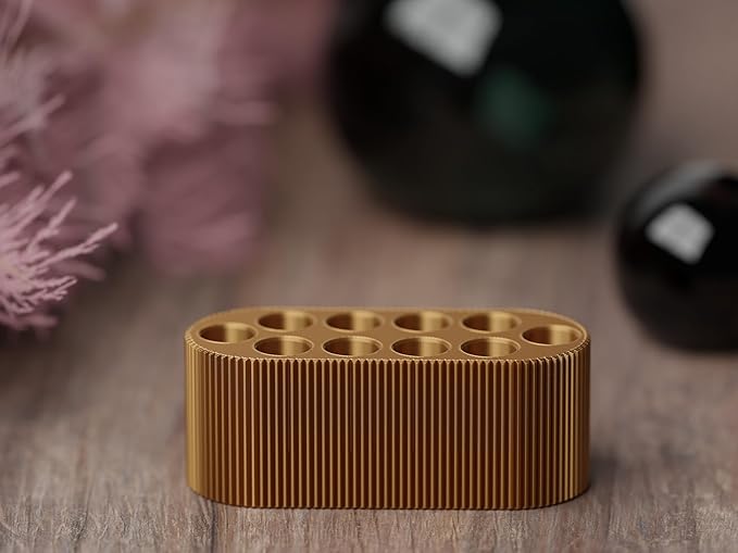 Perfume Sample Organizer for Bathroom or Vanity ?€? Ideal Makeup and Skincare Storage, Desk and Bathroom Counter Organizer, Gift for Her (2mL Gold - Fits Mini Perfume Samples)