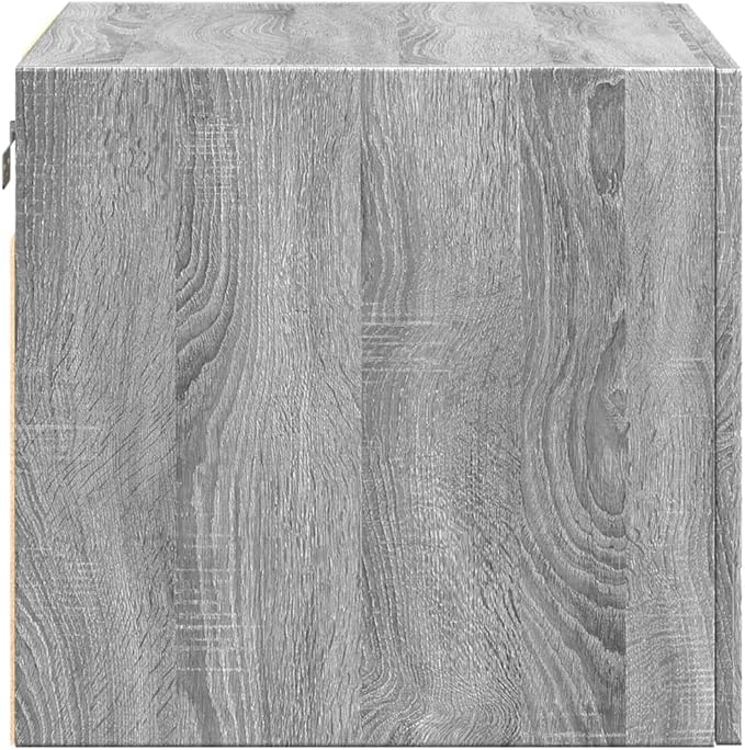 Wall Mounted Cabinet, Grey Sonoma Engineered Wood Storage Organizer, Reversible Door, Modern Wall Shelf for Living Room Bedroom Bathroom, 19.7 x 16.7 x 15.7 Inches