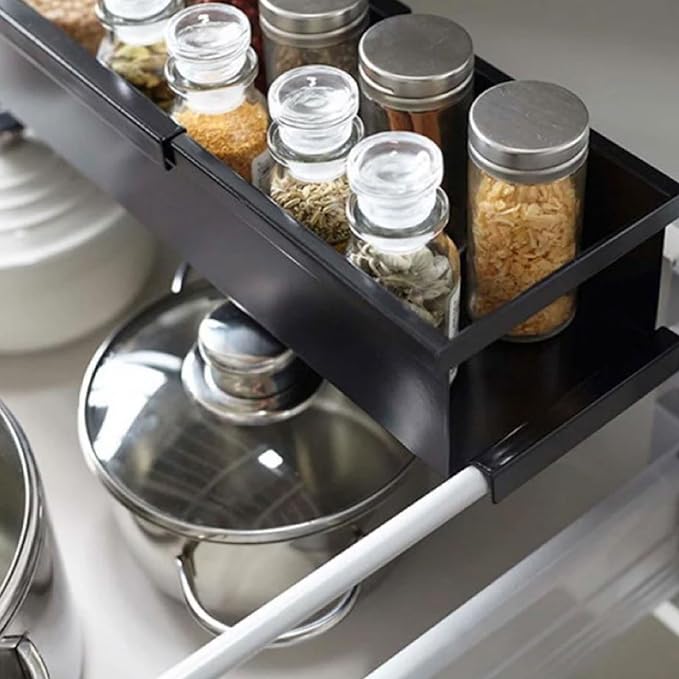 Multifunction Bathroom Shelf Extendable Design Carbon Steel Build Simple Installation Brackets Ideal for Kitchen Storage Retractable Shelf