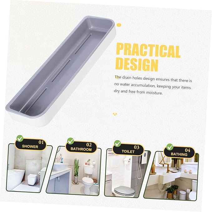 ULTECHNOVO Bathroom Storage Shelf Wall Mounted Over Toilet Shelf for Easy Organization Multi Use Bathroom Rack No Trace Adhesive