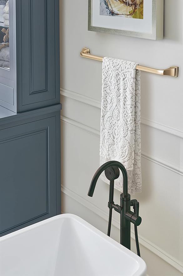 Amerock BH36034CZ | Champagne Bronze Towel Bar | 24 in (610 mm) Towel Rack | Revitalize | Bathroom Towel Holder | Bathroom Hardware | Bath Accessories