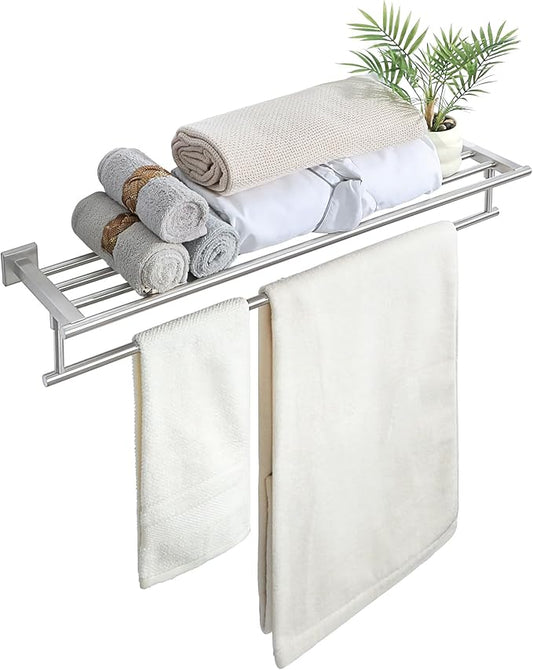 Alise Towel Racks for Bathroom Wall Mounted,Bathroom Towel Rack with Tower Bar,32 Inch Double Towel Racks for Bathroom,SUS304 Stainless Steel Bathroom Towel Holder Brushed Nickel
