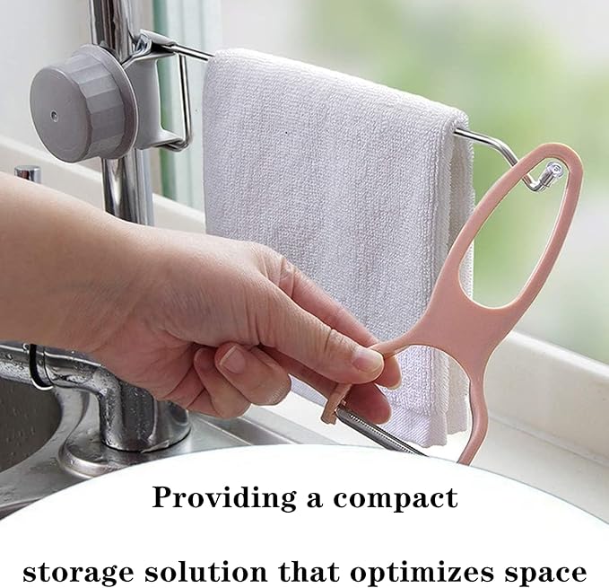 Towel Holder for Kitchen Sink, 2 PCS Faucet Storage Rack Faucet Towel Bar Stainless Steel Faucet Rack Kitchen Towel Holder for Kitchen