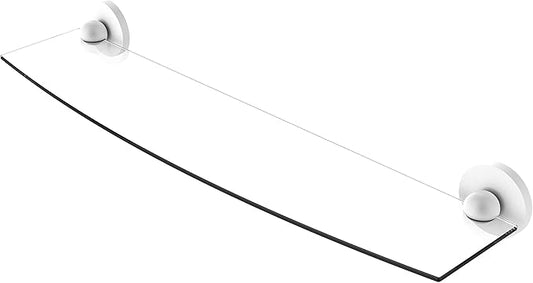 Allied Brass 1033/24 Skyline Collection 24 Inch Glass Shelf, Matte White