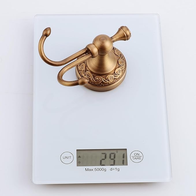 MOGFCT Wall Mounted Bathroom Robe Hook, Towel Hanger Antique Brass Pattern Carving,Brushed Bronze