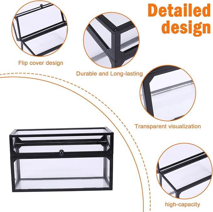 Cologne Organizer for Men, Glass Perfume Stand, Makeup Organizer Countertop, Large Capacity Dustproof Cologne Holder for Watch, Jewelry, Perfume Display Risers, A Gift for Men, Clear