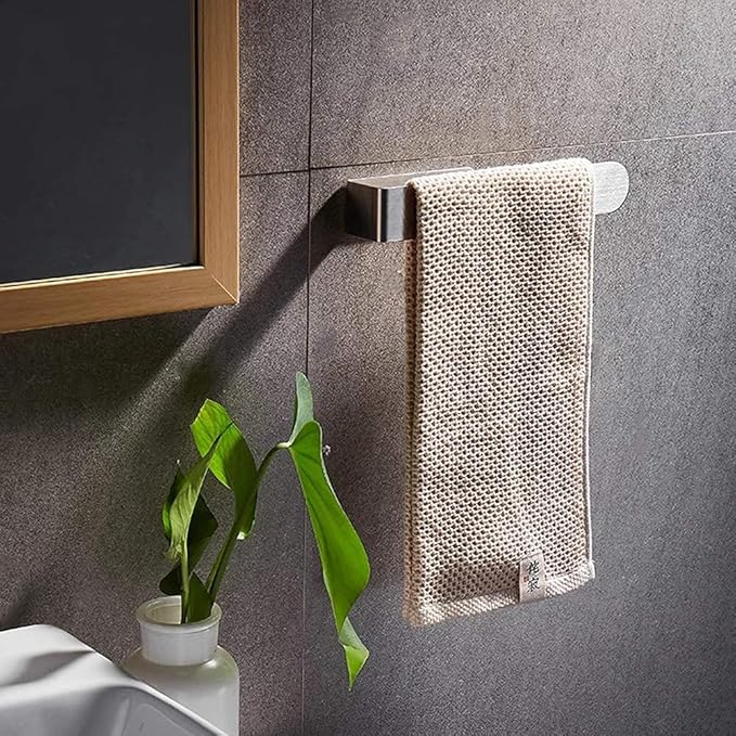 Hand Towel Holder Hand Towel Ring Towel Bar for Bathroom Kitchen Self Adhesive,Stainless Steel Brushed.Pack of 2
