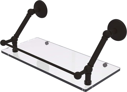 Allied Brass PMC-1-18-GAL Prestige Monte Carlo 18 Inch Floating Gallery Rail Glass Shelf, Oil Rubbed Bronze