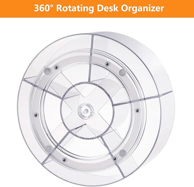 360 Rotating Makeup Organizer for Vanity, 10” Desk Acrylic Spinning Cosmetic Skincare Organizer Countertop, Large Clear Lazy Susan Round Organizer for Lotion, Lipsticks, Perfume, Brushes