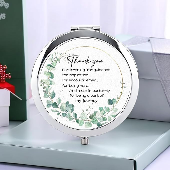 Thank You Gifts for Women, Thank You Compact Mirror, Appreciation Gifts, Farewell Gift for Women Friends Coworkers Colleague Makeup Mirror