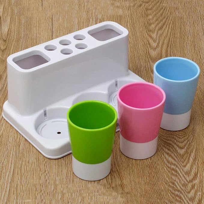 Eslite Toothbrush Toothpaste Holder Stand for Bathroom Storage Organizer