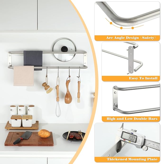 Alise Double Towel Bar,28 Inch Towel Racks for Bathroom, SUS304 Stainless Steel Towel Bar for Bathroom Wall,Quick Drying Bathroom Towel Holder Bath Towel Hanger,Brushed Nickel
