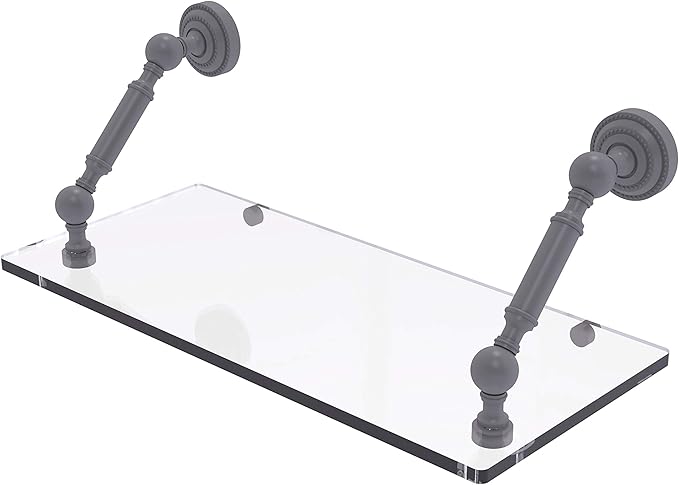 Allied Brass DT-1-18 Dottingham Collection 18 Inch Floating Glass Shelf, Matte Gray
