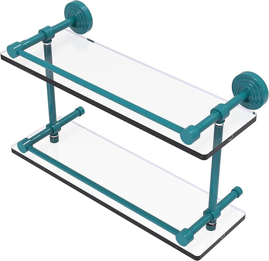 Waverly Place Collection Double Glass Shelf with Gallery Rail