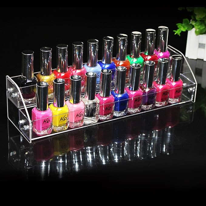 6 Types Durable Nail Shelf, Polish Acrylic Clear Makeup Display, Wall Rack Organizer, Stand Rack Organizer Holder(Two