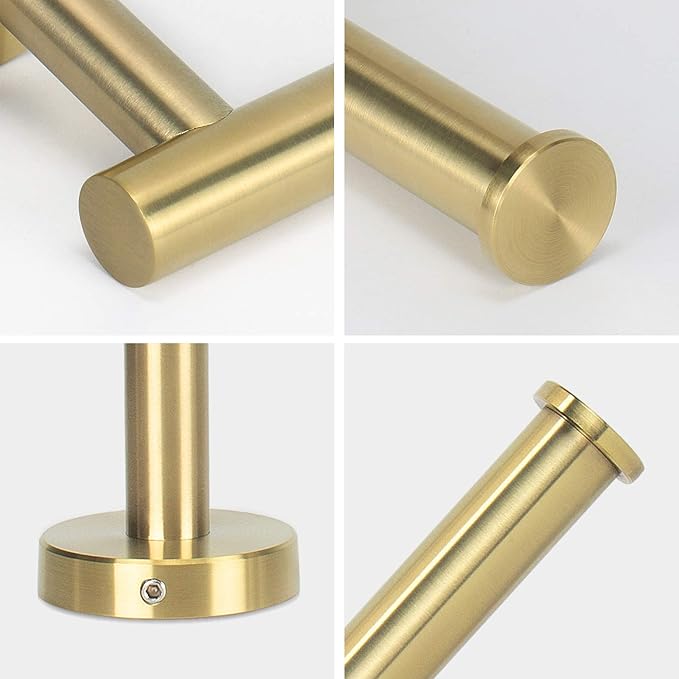 NearMoon Bathroom Toilet Paper Holder, Premium SUS304 Stainless Steel Rustproof Wall Mounted Toilet Roll Holder for Bathroom, Kitchen (1 Pack, Brushed Gold)