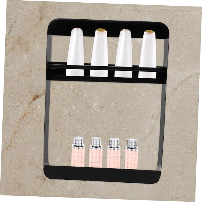 LIFKOME Wall Mounted Storage Rack Multi Functional Bathroom Shelf for Shampoo and Cosmetics Easy Installation Space Saving Design No Drilling Required