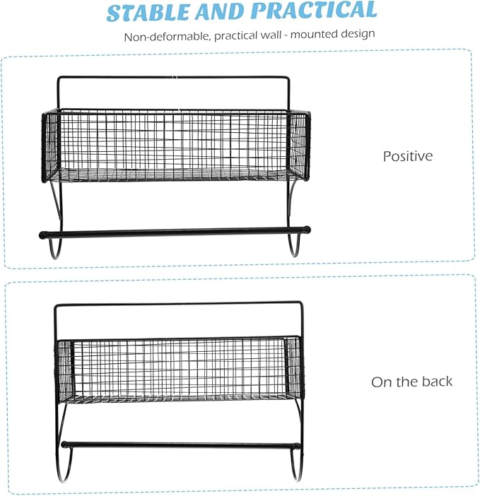 Sturdy Iron Art Wall-Mounted Storage Rack Multi-Function Bathroom Shelf