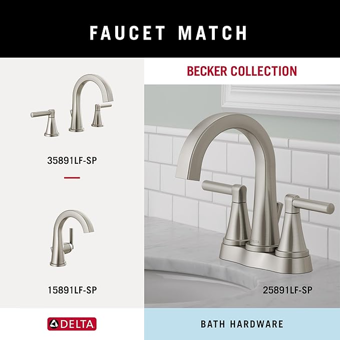 Delta Faucet Becker 3-Piece Bathroom Set, SpotShield Brushed Nickel, 18"/24" Towel Rack, Toilet Paper Holder, Ring BCK63-DN