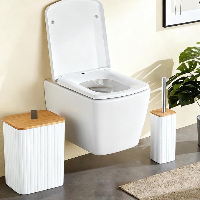 Bathroom Set - 22PCS Bathroom Accessories Set Trash Can Toilet Brush Holder Set Soap Dispenser Bathroom Accessory Set with Shower Curtain Bathroom Decor Set for Home, Restroom