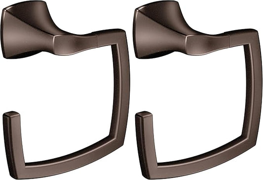 Moen YB5186ORB Voss Collection Bathroom Hand Towel Ring, Oil-Rubbed Bronze (Pack of 2)