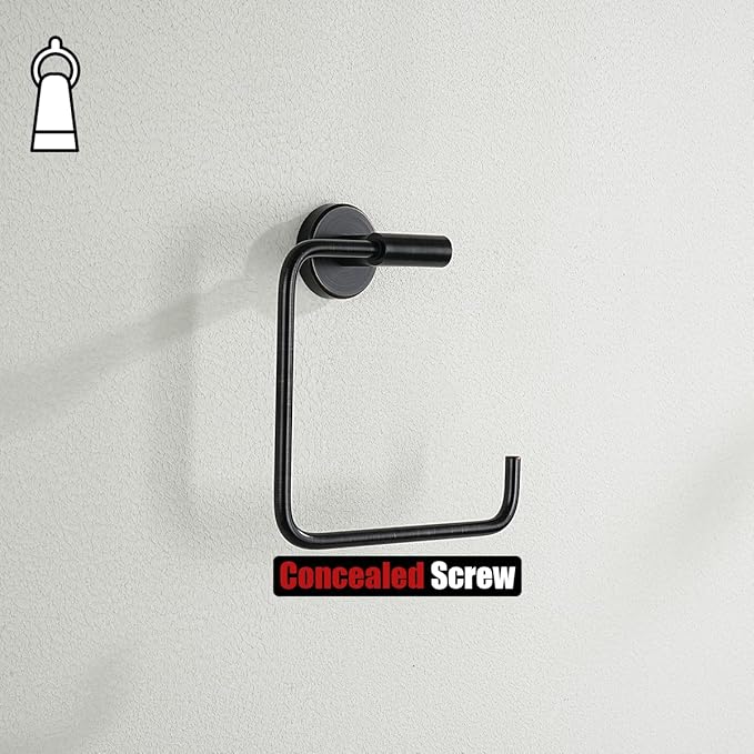 JQK Towel Ring Oil Rubbed Bronze, Stainless Steel Square Ring Towel Holder for Bathroom, 6 Inch ORB Wall Mount, TR140-ORB