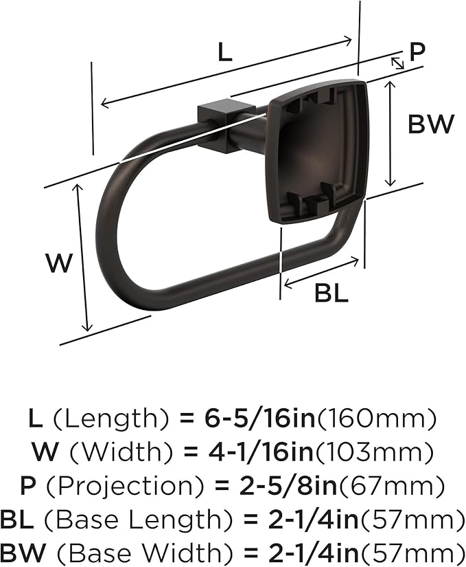 Amerock BH36091ORB | Oil Rubbed Bronze Single Post Toilet Paper Holder | 7-1/16 in. (179 mm) Length Toilet Tissue Holder | Stature | Bath Tissue Holder | Bathroom Hardware | Bath Accessories