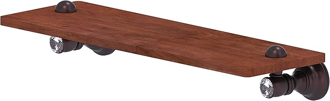 Allied Brass CC-1-16-IRW Carolina Crystal Collection 16 Inch Wood Shelf, Antique Bronze