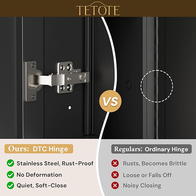TETOTE Brushed Nickel Medicine Cabinet 20" x 26" Recessed or Surface Wall-Mounted Aluminum Alloy Framed Medicine Cabinet Stepless Adjustable Shelves