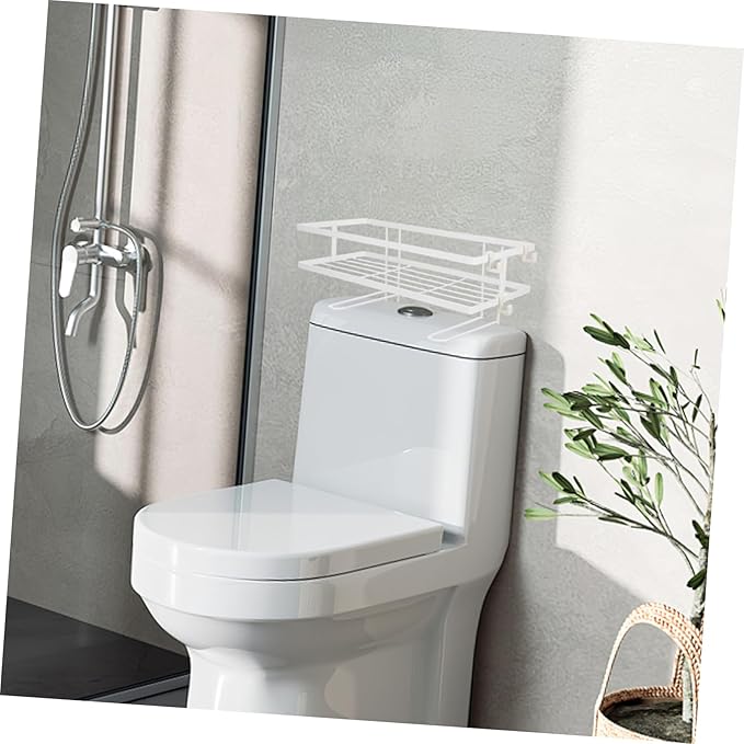 SHINEOFI Bathroom Shelves Toilet Storage No Drill Paper Holder Rack Tissue Box Shampoo Holder