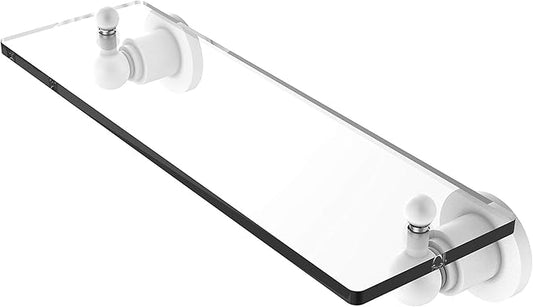Allied Brass AP-1/16 Astor Place 16 inch Vanity Beveled Edges Glass Shelf, Matte White