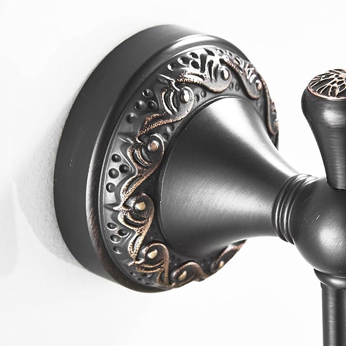 Antique Bronze Brass Bath Towel Hooks, Wall Mounted Bathroom Hardware Accessories,Pattern Carving Design