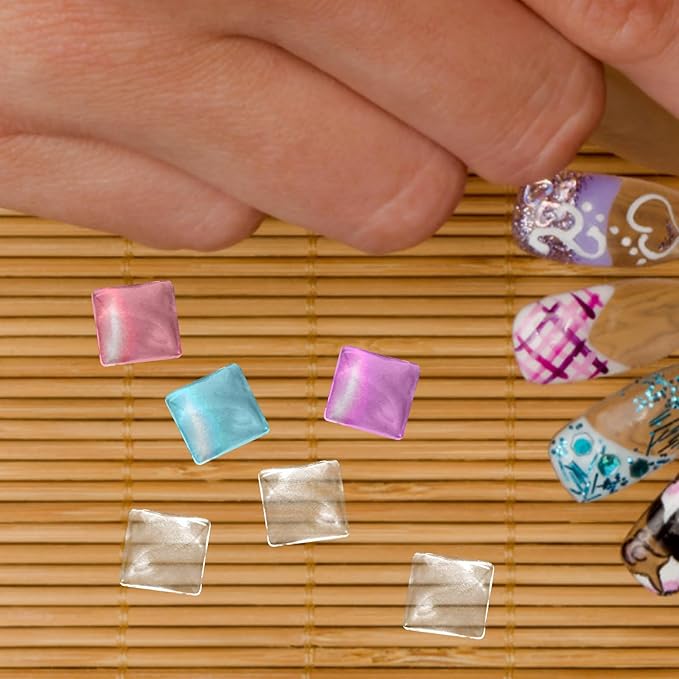 Mipcase Nail Color Display Stand 100Pcs Glass Nail Tip Cards for Art Polish Book Color Beads Display Tool