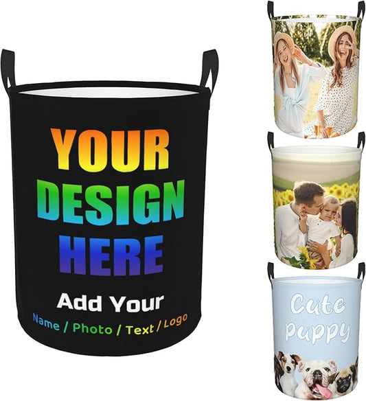 Custom Laundry Hamper, Customizable Laundry Hampers, Personalized laundry basket, custom design photo laundry hamper for Bedroom Bathroom Barbershop Living Room