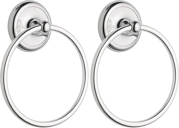 Moen 5386CH Yorkshire Bathroom Hand -Towel Ring, Chrome, Small (Pack of 2)