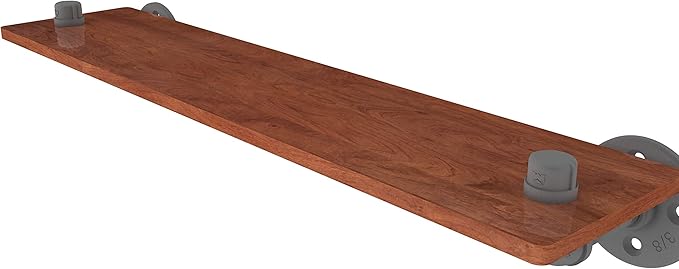 Allied Brass P-450-22-WS Pipeline Collection 22 Inch Ironwood Wood Shelf, Matte Gray