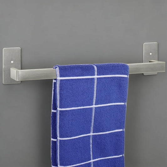 Bathroom Towel Bar Self Adhesive, No Drilling Towel Rack Easy to Install, Hand Towel Holder Made of Premium Stainless Steel Sticky on Hand Towel Hanger for Kitchen, Toilet.(16IN, Brushed)