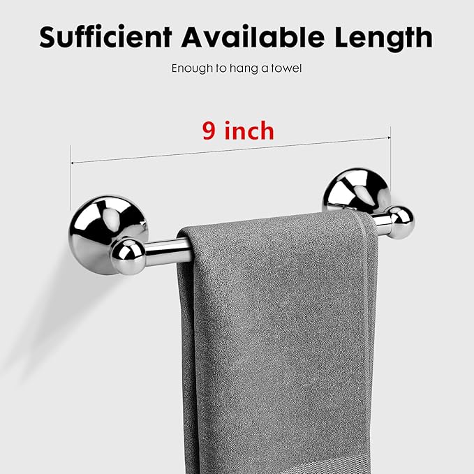 Antique Hand Towel Holder Chrome for Bathroom,Towel Bar 9-Inch,Bathroom Accessories Towel Rack, Wall Mounted,Towel Hanger,Towel Ring for Bathroom