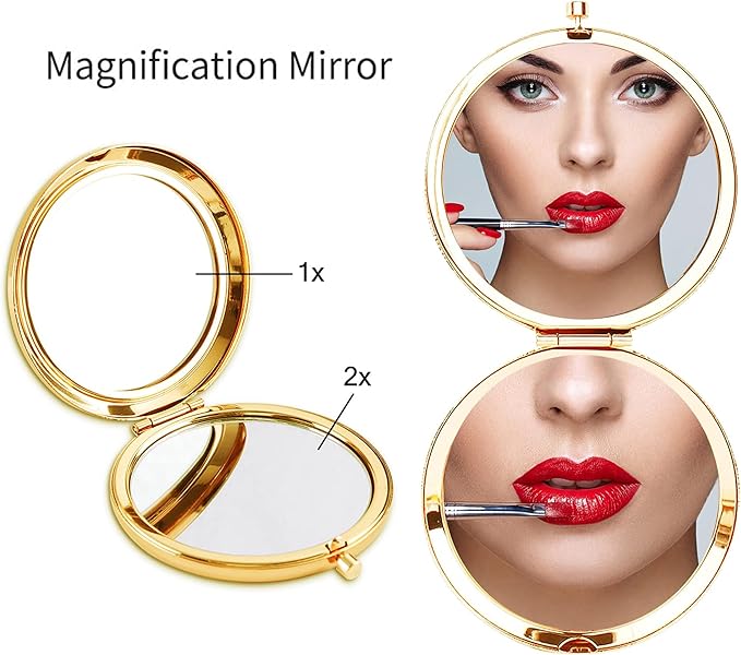 Soulpetals Daughter Gifts Compact Mirror for Daughter from Dad Mom, Daughter Birthday Gifts for Daughter Engraved Makeup Mirror for Daughter