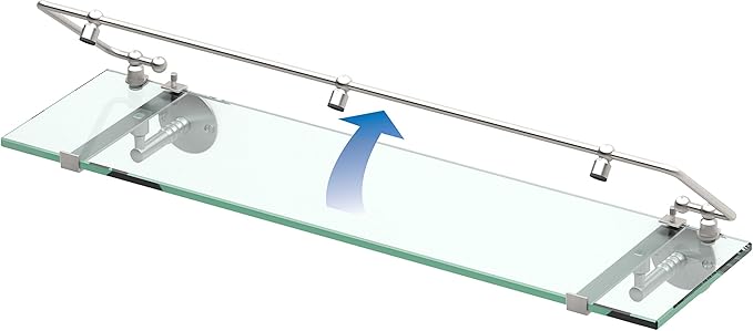 Gatco 1438SN Glass Railing Shelf, Satin Nickel