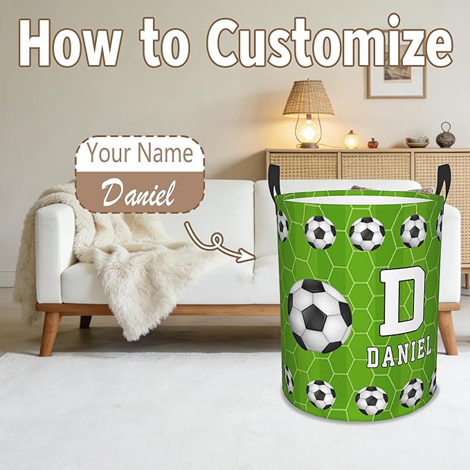 Custom Name Laundry Basket, Personalized Collapsible Laundry Hamper with Name for Bathroom Bedrooms, Customized Dirty Clothes Hamper Storage Basket Gifts for Kids Boys Girls Baby Men Women