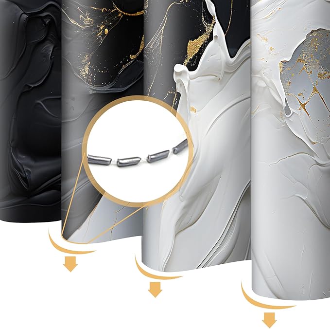 Black White Shower Curtain Abstract Oil Painting,Modern Minimalist Simple Cool Neutral Fabric Shower Curtains for Bathroom Decor 72x72 Inch