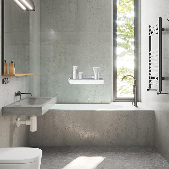 PRETYZOOM 1pc Toilet Shelf Bathroom Organizer Storage Mount No Drill Modern Design