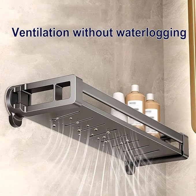 Concealed Suction Cup Shelf, No Drilling, Heavy Duty Wall-Mounted Organizer for Bathroom and Kitchen Storage(30cm)